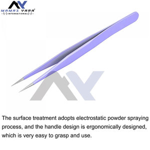 Pinzas para Volumen de Pestañas, Pinzas de Acero Inoxidable Color Morado, Pinzas para Extensiones de Pestañas, Pinzas de Acero Inoxidable para Extensiones de Pestañas - Product Image 2