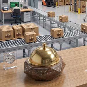 Olla octogonal de madera con incrustaciones y tapa de acero inoxidable en tono latón, calentador de alimentos geométrico con nácar - Product Image 6