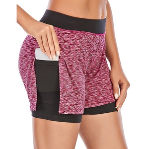 Shorts de course pour femmes en coton-polyester 100%, shorts de sport 2-en-1, shorts de gym à séchage rapide, shorts de yoga double couche avec - Product Image 3