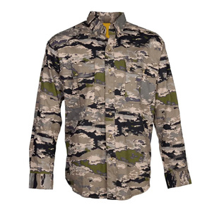Chemise de pêche à manches longues camouflage pour homme, boutonnée, séchage rapide, UPF 50, polyester, haut de gamme pour l'extérieur - Product Image 1