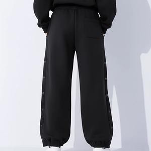 Pantalones casuales de forro polar al por mayor de fábrica personalizados para mujer, cálidos de invierno, de pierna ancha, con cremallera y puños, pantalones deportivos regulares para correr - Product Image 2