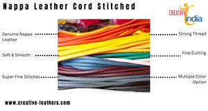Cordón de cuero de napa de estilo moderno, cuero genuino cruzado cosido para proyectos artesanales y de bricolaje, precios de fábrica - Product Image 3