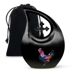 Urne funéraire adulte en forme de larme avec croix blanche et serpent, grande urne funéraire en forme de larme pour cendres humaines, avec sac en velours offert – Offre spéciale - Product Image 5