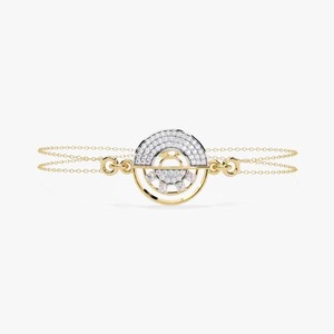 Moissanite Diamond <b>Bracelet</b> for Women and Men, Mix Cut Diamond <b>Bracelet</b> For Wedding, Yellow Gold moissanite <b>Bracelet</b> - Product Image 2