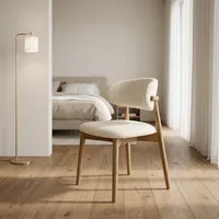 Chaise de salle à manger moderne en bois rembourrée de velours avec dossier solide pour restaurant, café, cuisine, maison, villa, hôtel, mobilier