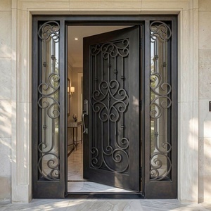 Royal Luxury KHP-DG-003 Traditional Wrought Iron Steel Entrance Gate Contemporary Design <b>Swing</b> Open Security Decorative - Product Image 2