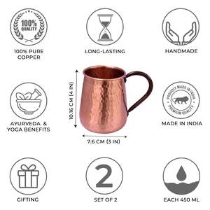 Excelentes Jarras de Cerveza de Cobre Puro Estilo Europeo de 400 ml, a Prueba de Fugas, Reutilizables, en Caja de Regalo, para Viajes - Product Image 6