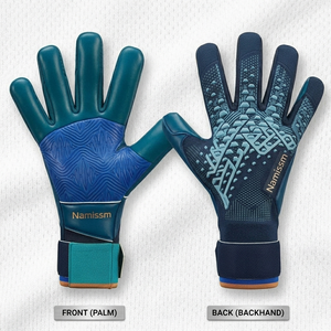 Guantes de Portero de Fútbol Profesionales de Alta Calidad, Personalizados, Transpirables, de Cuero, Antideslizantes, con Protección para los Dedos - Product Image 2