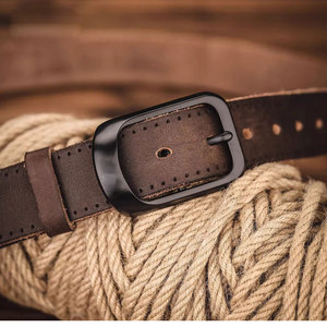 Handmade Cowhide Genuine Leather <b>Belt</b> for Men Casual <b>Vintage</b> Style Custom Length Steel Buckle Waterproof Breathable Custom Logo - Product Image 2