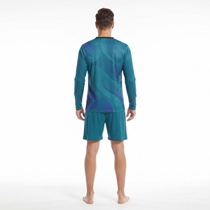 Men's Training Full Sleeve Soccer Jersey 100% <b>Polyester</b> American Football Jersey V-Neck <b>Shirt</b> And Short Athletic Fit - Product Image 2