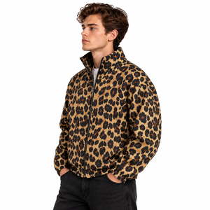 Sweat-shirt à capuche zippé léopard pour femme avec strass, en polyester, léger et respirant, style streetwear, collection printemps - Product Image 3