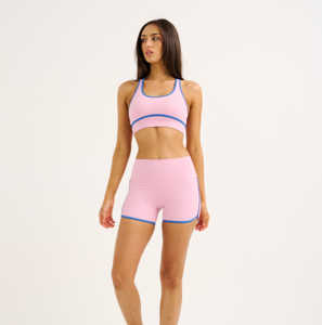 Shorts Casuales de Verano para Mujer, Diseño Personalizado con Logotipo, Rayas de Color Contrastante, con Cordón Ajustable, Fabricante - Product Image 2