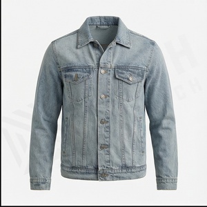 Veste en jean personnalisée Premium Quality Vintage Terry pour homme Style Hip Hop Respirant Logo avant Hiver - Product Image 2