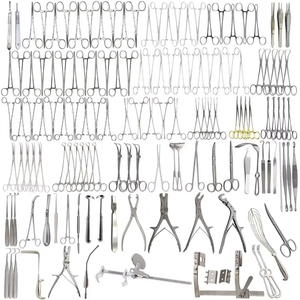 Ensemble d'instruments chirurgicaux pour thoracotomie, 140 pièces, pour chirurgie thoracique, en acier inoxydable, manuel, réutilisable, outils pour interventions majeures et mineures - Product Image 2