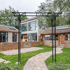 Arco de Jardín de Metal Negro, Pérgola para Plantas Trepadoras, Arco para Bodas y Eventos, Gazebo y Pabellón - Product Image 3