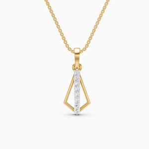 Pendentif géométrique avec diamants de laboratoire de 0,12 carat en or jaune 9 carats, or blanc, or rose - Product Image 2