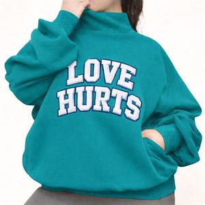 Suéter de punto extragrande para mujer, cuello simulado, premium, de invierno, holgado, informal, con diseño frontal minimalista y estilo urbano. - Product Image 1