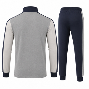 Chándal de forro polar estampado con media cremallera para mujer, ropa de invierno, chaqueta con cuello alto y pantalones de chándal de algodón y poliéster para mujer - Product Image 2