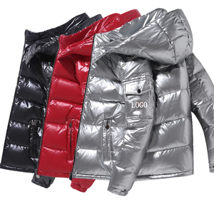 OEM Custom <b>Men's</b> Plus Size Winter Quilted <b>Jacket</b> Vintage Waterproof Windbreaker Zipper Hoodie Embroidered Casual Snow Wear - Product Image 4