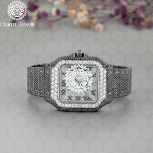 Reloj de Lujo Charm Jewells de Acero Inoxidable de 40 mm, Analógico, Mecánico, para Hombre, con Detalles de Diamantes, Cierre de Mariposa, Fecha Automática, Resistente al Agua - Product Image 2