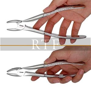 Pinces d'extraction dentaire, lot de 10 pièces, réutilisables, en acier inoxydable de qualité allemande, à prise manuelle, rouge, certifiées CE, RAW FINE - Product Image 6