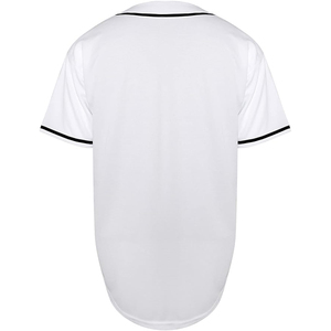 Camiseta de Béisbol Clásica Blanca con Ribete Negro, Cierre de Botones, Ropa Deportiva de Secado Rápido - Product Image 3