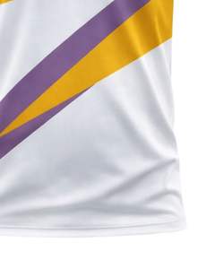 Camiseta Deportiva Personalizada para Hombre en Amarillo, Morado y Blanco, de Secado Rápido, Poliéster, con Estampado Personalizado, Manga Corta, para Gimnasio, Running y Entrenamiento - Product Image 6
