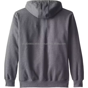 Custom <b>grey</b> Boxy fit Streetwear Full-Zip Distressed Loose Heavyweight cropped zip up <b>men</b> <b>hoodie</b> - Product Image 3