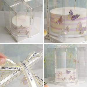 Cajas de papel cuadradas para alimentos con tapa, aptas para microondas, de cana de azúcar, con diseño de concha, portátiles, esenciales, con impresión en relieve, para pasteles. - Product Image 6