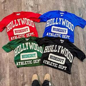 Camiseta Personalizada de Estilo Urbano con Hombros Caídos, 100% Algodón, Corte Regular para Hombre, Apliques Bordados, Transpirable y de Secado Rápido - Product Image 1