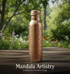 Copper Drinking Water <b>Bottle</b> Leak Proof Cap Ayurvedic Wellness Benefits Eco Friendly Reusable Travel <b>Flask</b> 1L - Product Image 5