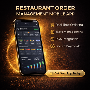 แอปพลิเคชันมือถือสำหรับจัดการการสั่งอาหารในร้านอาหารอัจฉริยะ ติดตามคำสั่งซื้อแบบเรียลไทม์ จัดการครัว ระบบ POS รวมระบบเรียกเก็บเงิน แผงควบคุมผู้ดูแล - Product Image 1