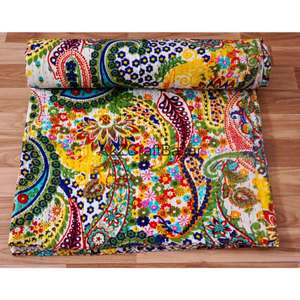 Juego de Edredón Kantha de Algodón Orgánico Hecho a Mano, Reversible, Ecológico, Estilo Vintage, para Todas las Estaciones, Color Personalizado, Edredón para Hotel y Hogar - Product Image 4