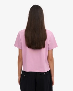 Camiseta Corta de Cuello Redondo para Mujer, Color Cerezo, Casual, Suave, 100% Algodón, Corte Cuadrado, para Todas las Temporadas - Product Image 4