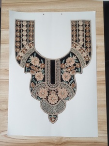 Patchs brodés faits main en dentelle de miel ORGEZA avec sequins et motifs de fils complexes, forme ronde, pour vêtements de mode, styles variés - Product Image 4