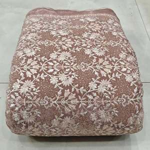 Velvet Embroidered <b>Fabric</b> <b>Indian</b> Embroidered Velvet <b>Fabric</b> Luxury <b>Fabric</b> for Abaya Kaftan Wedding Dress Wholesale Export Markets - Product Image 1