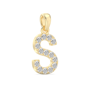 Colgante de Diamantes Cultivados en Laboratorio con Iniciales, Forma Redonda, Diseño Moderno para Mujer, Oro Sólido de 14K, Certificado IGI, Personalizable OEM/ODM - Product Image 1