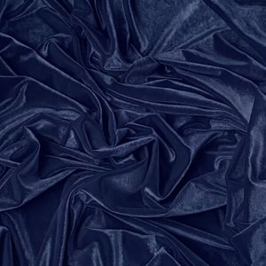 Tissu en velours 100 % polyester bleu marine de luxe, poids moyen, tissé uni, respirant, séchage rapide, pour vêtements, maison, mariage, rideaux - Product Image 1