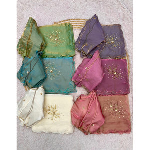 Sari Blanco de Diseñador con Bordado y Blusa – Colección Nupcial y de Recepción - Product Image 5