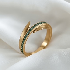 Anillo de Zafiro 9K, Anillos de Compromiso, Joyería de Boda, Anillos con Piedras de Nacimiento, Joyería Fina, Banda Ancha con Incrustaciones de Zafiro - Product Image 2