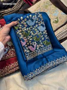 Sari de seda Rangoli de aspecto magnífico y colores increíbles con bordado y lentejuelas, colección de sari y blusa, proveedor de India, Saree Love - Product Image 3