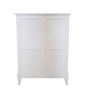 Tiroirs de rangement élégants en bois vintage français en acajou blanc Coffre haut et large pour chambre à coucher - Product Image 4