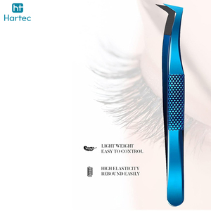 Wholesale Rate Custom Blue Finish Ultra-Fine Tips Diamond-Textured Handle Premium Quality Eyelash Extension and Volume Tweezers - Product Image 5
