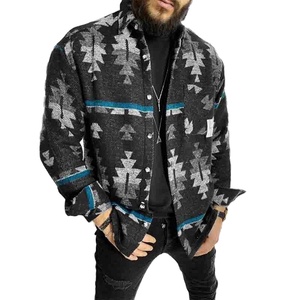 Fall <b>Mens</b> Fashion Plaid Printed <b>Jackets</b> for <b>Men</b> <b>Long</b> Sleeve Turndown Collar Buttoned Outerwear Casual <b>Jacket</b> - Product Image 6