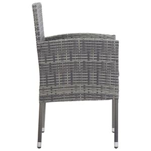 4-Piece Patio <b>Chairs</b> with Dark Gray Poly <b>Rattan</b> <b>Cushions</b> Gray n Durable Material - Product Image 4
