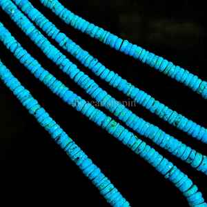 Perles Heishi facettées en turquoise d'Arizona, perles en turquoise naturelle en forme de pneu, 4-6 mm, perles de pierres précieuses en turquoise pour la fabrication de bijoux, 16 pouces - Product Image 4