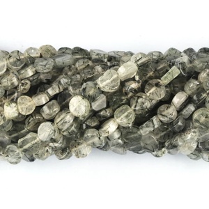 Natural <b>Black</b> Rutile Smooth Coin Shape Loose Beads For Jewelry Making Wholesale Bulk <b>Black</b> Rutile Gemstone Beads DIY Crafts - Product Image 1