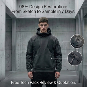 Sudadera con Capucha Personalizada con Diseño Restaurado al 98%, 500GSM, Algodón Orgánico Grueso, Estilo Urbano, para Marcas de Diseñadores de Boutique - Product Image 1