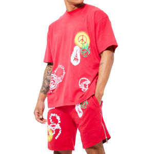 Ensemble décontracté d'été pour hommes 100 % coton à séchage rapide, t-shirt à manches courtes et short en molleton 2026 – Vente en gros - Product Image 1