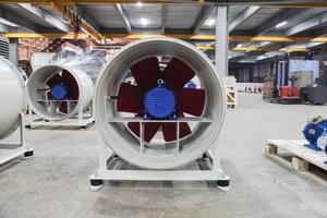 Red Duct Axial <b>Fan</b> <b>Free</b> <b>Standing</b> Industrial Ventilation Unit Steel Blades Ball Bearing 1300mm 51 inch - Product Image 6
